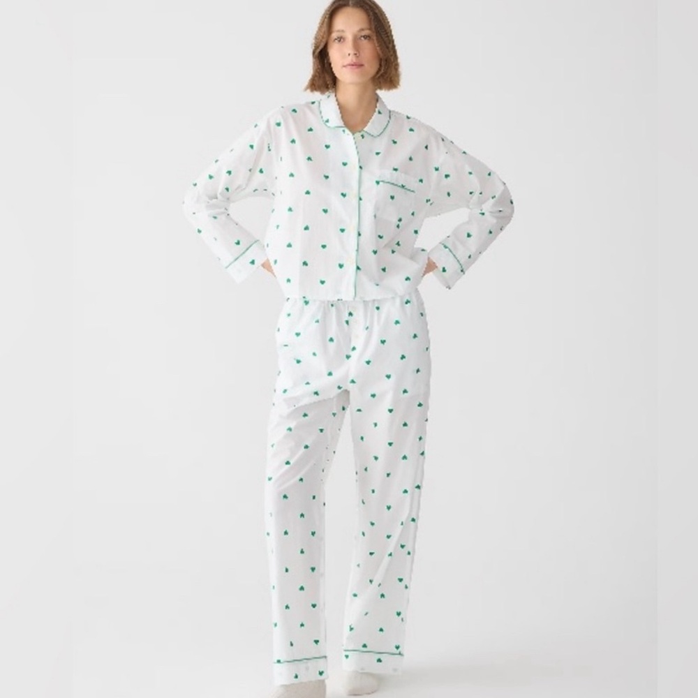 Pretty Jcrew green heart pajama set!!!